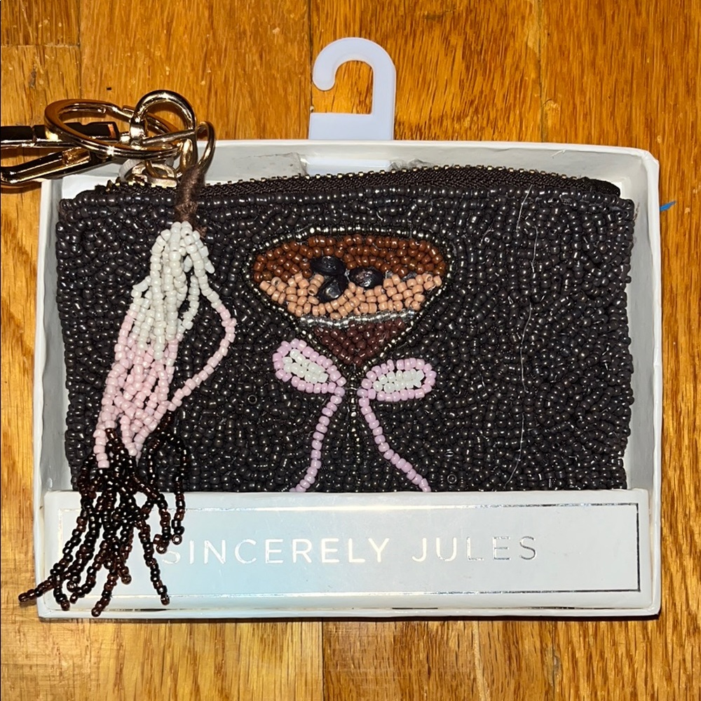 Sincerely Jules Espresso Martini Beaded Coin Pouch